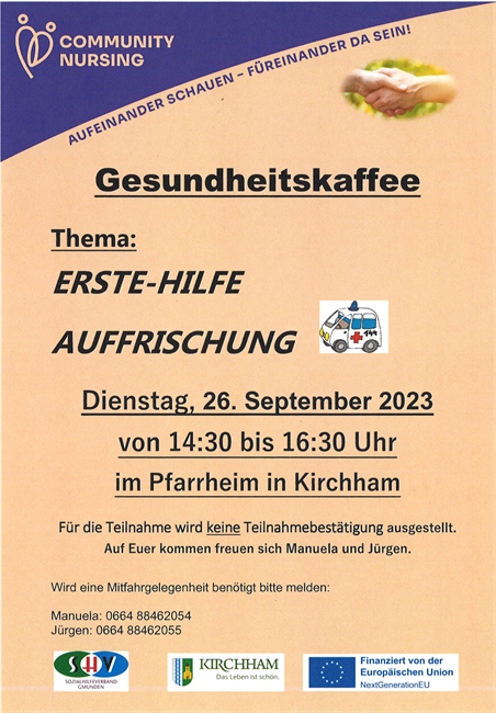 Gesundheitskaffee, Di. 26. Sep.t 14.30-16.30 Uhr