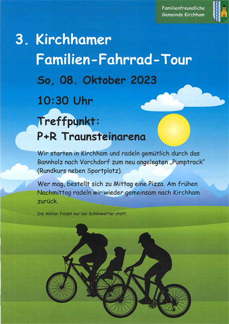 Familien-Fahrrad-Tour, So. 8. Okt.- 10.30 Uhr P&R Traunsteinarena