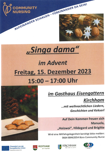 "Singa dama" im GH Eisengattern/Brunnthaler - Fr. 15.12. um 15 Uhr
